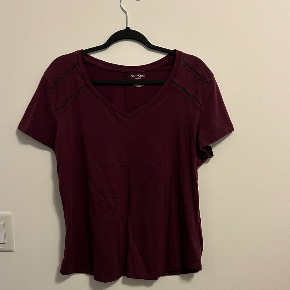 Northcrest Women's Short Sleeve Burgundy Tee